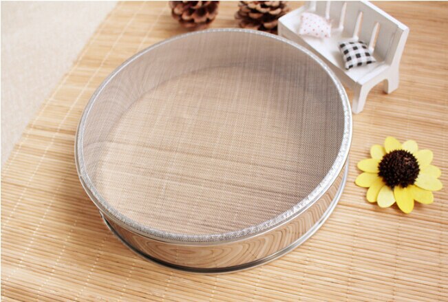 1 ST 21 CM Mesh Meel Bolt Zifter Manual Sugar Icing Shaker Rvs Ronde Vorm J0568