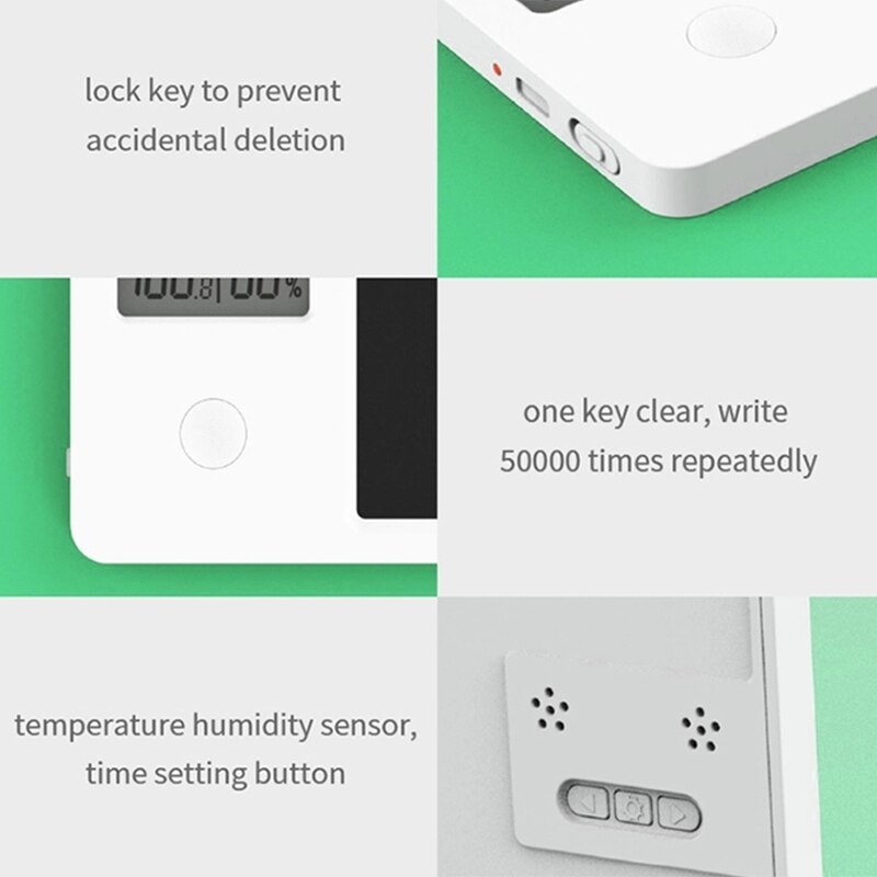 10 Inch Clock Calendar LCD Writing Tablet Digital Graphic Drawing Weather Pad Temperature Humidity Display