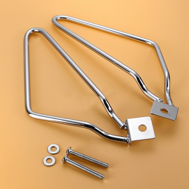 Universal Left&Right Silver Universal Saddle Bag Support Bar Mount Bracket