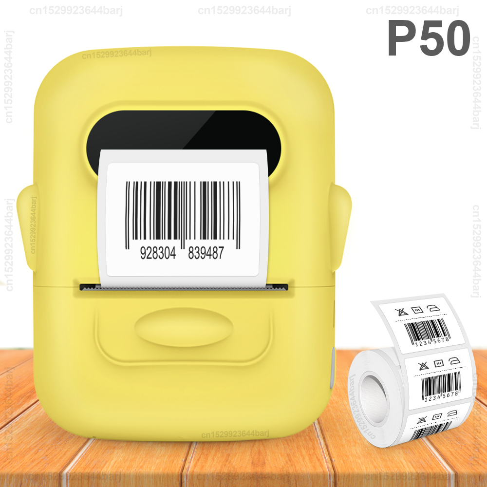 P50 Label Maker Mini Portable Thermal Printer Self-adhesive Label Printer Similar as Marklife P50 E210 M110 Print Label Sticker: black