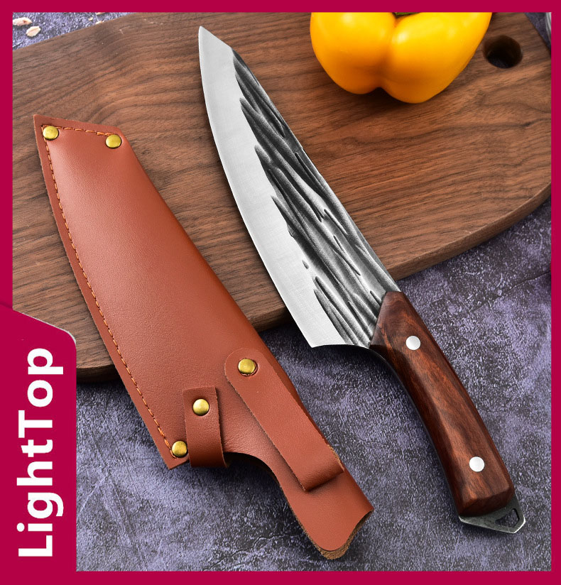 Forged Boning Knife Set Handmade Chef Knife Kitchen Knife Slaughtering Knife Wooden Handle Knife Cooking Tools