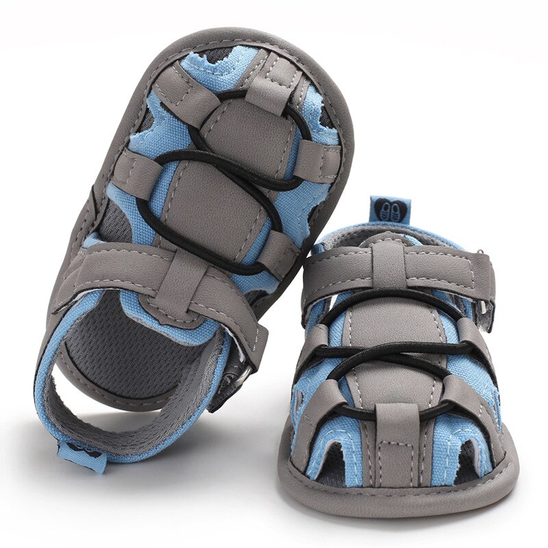 Summer 0-1 years old male baby feet soft bottom baby shoes toddler shoes: Blue / 13-18 Months