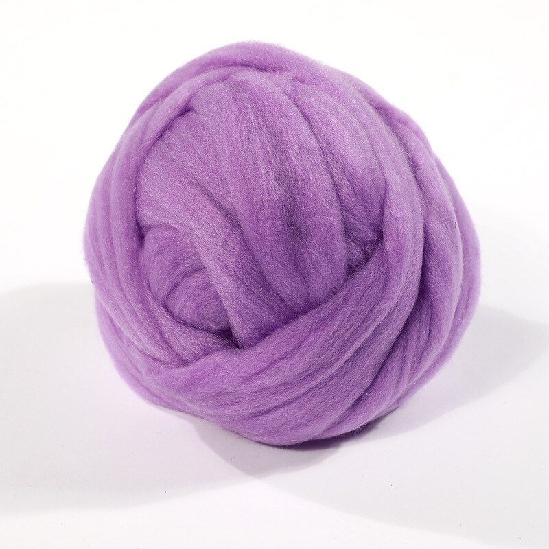 250g super tyk naturlig merinould chunky garn filt uld roving garn til spinding hånd strikning spin garn vinter varmt: 05 lilla