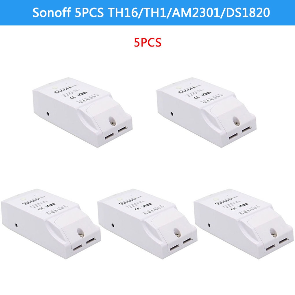 5PCS Sonoff TH16 TH10 WiFi Smart Switch AM2301 Temperatuur Vochtigheid Sensor DS1820 Waterdichte Temperatuur Vochtigheid Zender