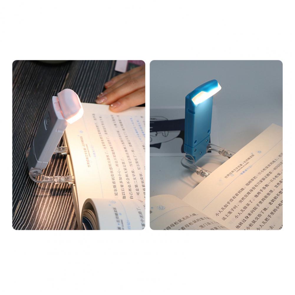 Usb-oppladbar boklampe, bærbar usb-oppladbar ledet-bokleselampe med mykt klips, sammenleggbart ødu til hjemmet