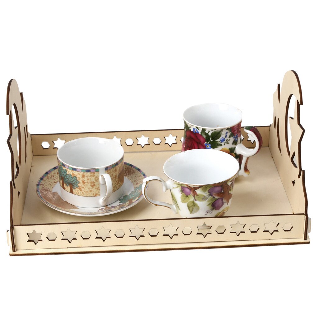 Houten Artistieke Eid Mubarak Party Serving Servies Lade Display Hout Decoratie Hanger Tafeldecoraties Dessert Lade @ 45