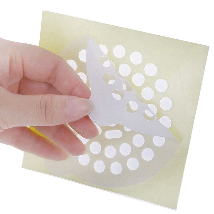 Autocollant jetable de Drain de plancher filtre de cheveux évier de Drain de plancher cuisine salle de bains nettoyage papier bouchon pour canalisation outils de nettoyage à domicile