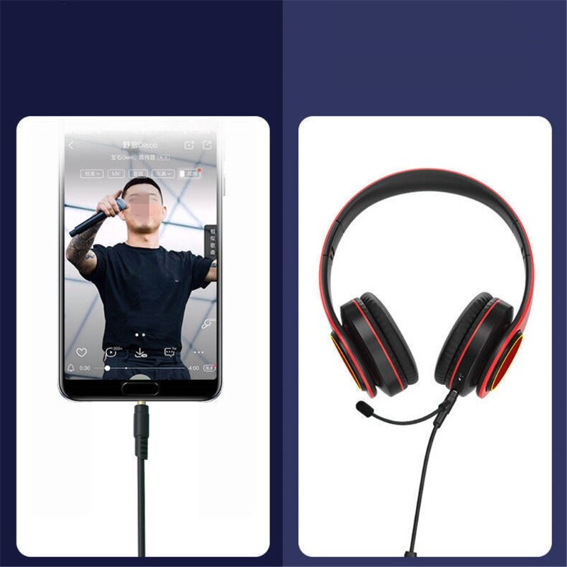 1.2M Boom Microphone Cable Mic For 3.5mm Headphone With Condenser Mic For Phone PC For Boompro Gaming Headset V-MODA 97QB