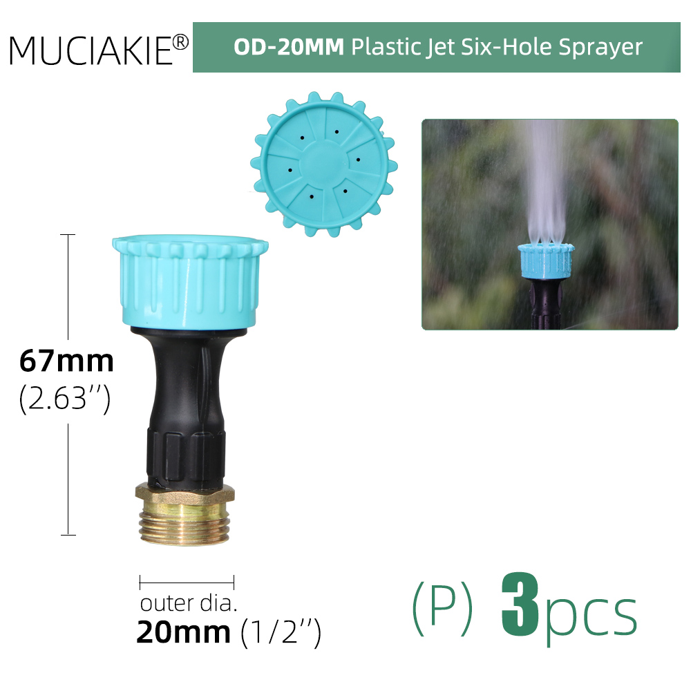 Agricultural Sprayer Nozzles Brass Atomizing Sprinklers Single Double Triple Heads Gardens Lawns Irrigation Spraying Accessories: Px3pcs