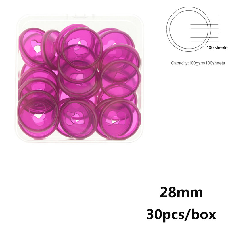 28mm A5 A6 Discbound Notebook Planner Discs Binding Ring Macaron Heart-shaped Mushroom Hole Disc Bound Discs Binding Supplies: TM Purple 28mm