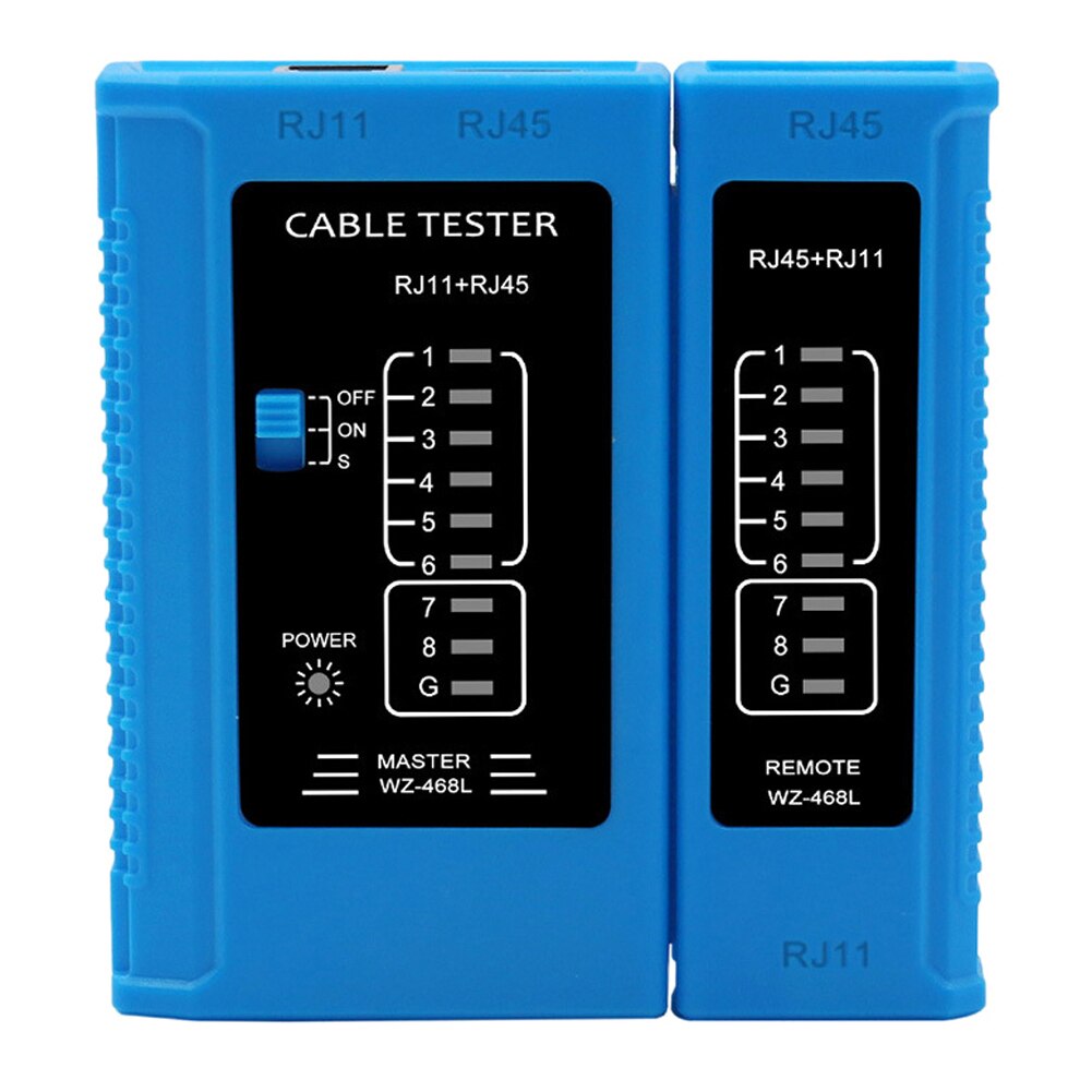 Netværkskabel tester  rj45 rj11 rj12 kat 5 kat 6 utp lan kabel tester detektor fjerntest værktøjer netværk reparation: Sort