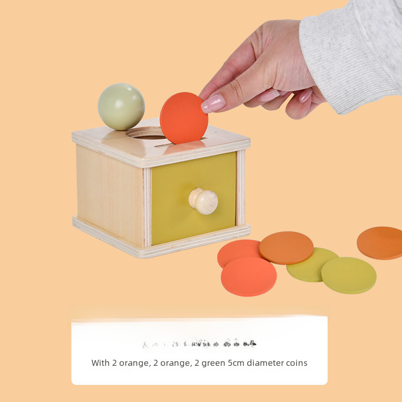 Holz Schublade Kasten Früer Bildung Intelligenz Spielzeug Kindergarten Weben Trommel Druck Ball Tisch Werkzeuge Kleinkinder Kleinkinder: dunkel khaki