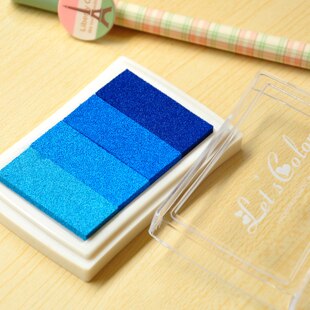 Nette Regenbogen Mehrfarbig Tinte Pad für Planer Stempel Schreibwaren Kunst Liefert Selbst Tinte Stempel Stempelkissen Notizbuch Zubehör Schreibwaren: Blau