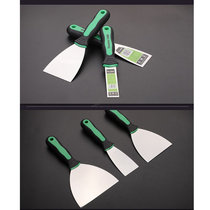 6 stk spartelknive sæt skrabere og fyldknive cement skovlblad med skridsikker plast håndtag diy værktøj