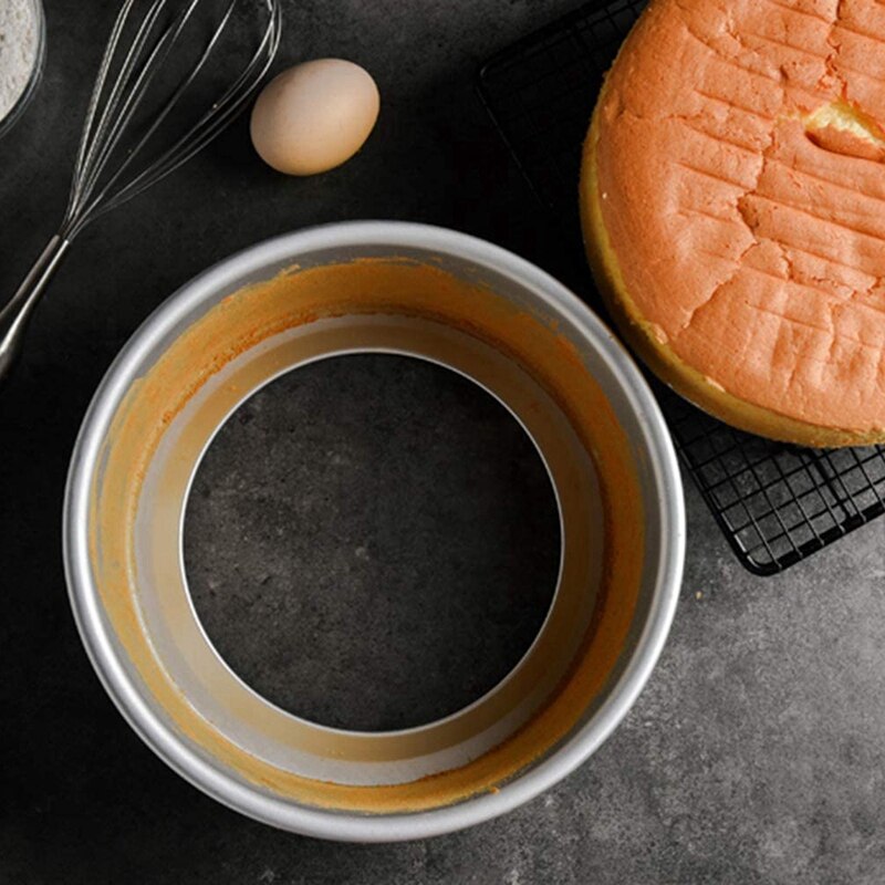3 Pack 8-Inch Aluminum Round Cake Pan with Removable Bottom,Round Cake Mold Baking Supplies