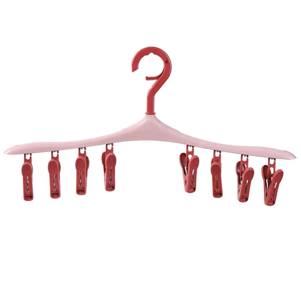 8Clips Clothes Drying Hanger Windproof Underwear Socks Drying Rack Hanger Multifunction Clothes Hanger