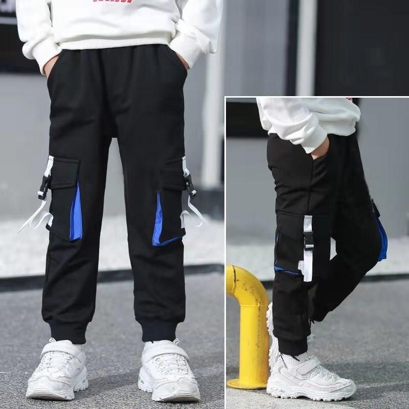 Eachin drenge bukser afslappet sweatpants teenage drenge elastisk talje multi-pocket koreanske børn lange bukser i 3-14 år