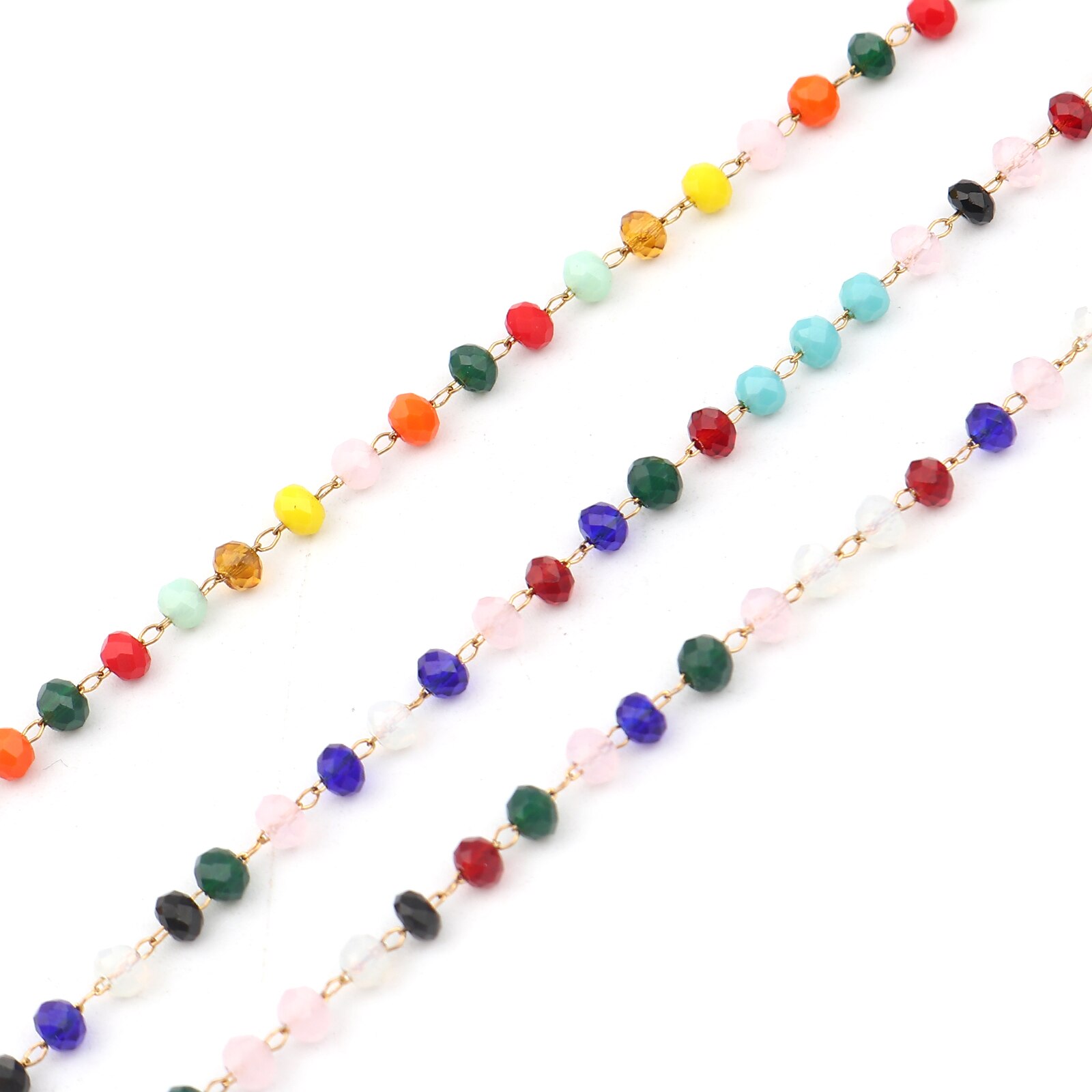 304 Rvs Enkelband Goud Kleur Multicolor Platte Ronde Hart Voor Vrouwen Mode Zomer Strand Voet Sieraden 1 Stuk