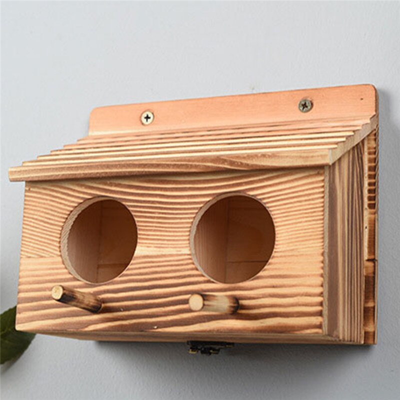 Houten Mini Vogelnest Handgemaakte Milieubescherming Vogelnest Kooi Outdoor Vogelhuisje Tuin Ambachten Ornamenten
