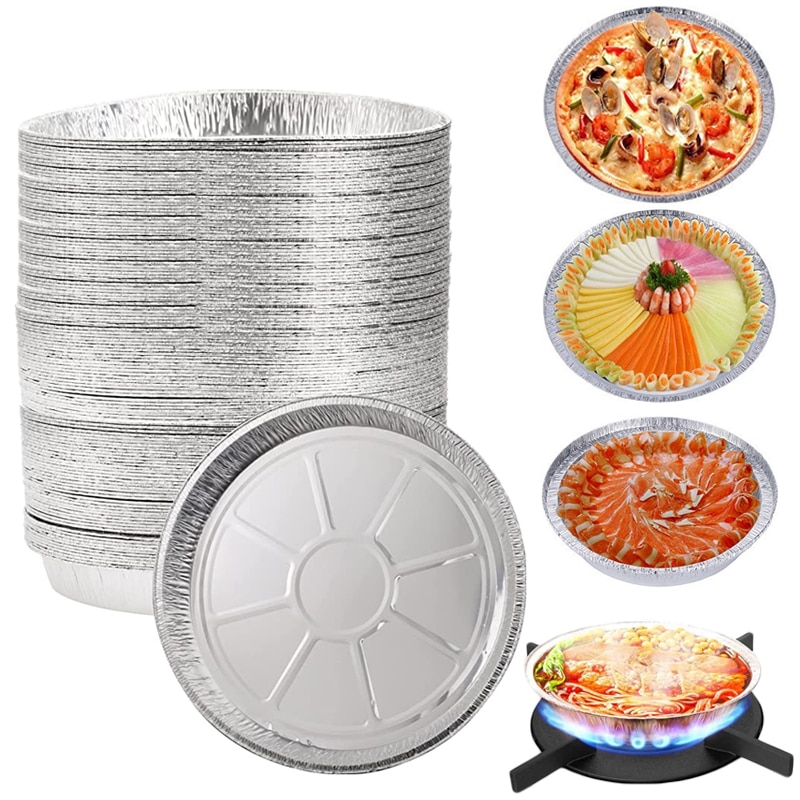 Wegwerp Aluminiumfolie Aluminiumfolie Disc Geen-Kleverige Olie-Proof Aluminiumfolie Board Voor Bbq Gestoomde Houtskool Gegrilde rijst Bakken Levert