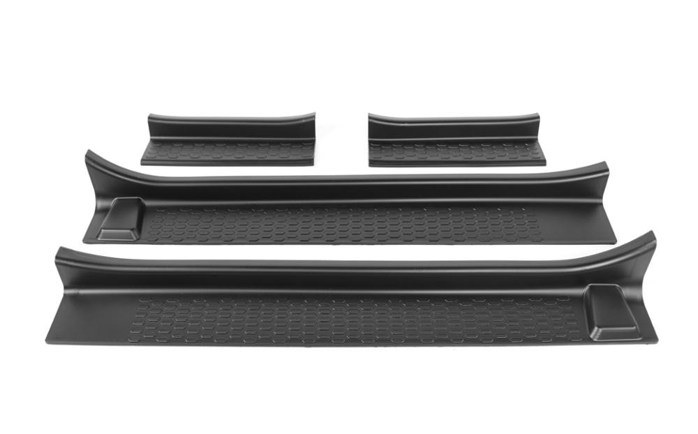 for Jeep Wrangler JL Gladiator JT Welcome Pedal Cover Door Enter Guard Sill Scuff Plate ABS Black Car Accessories: 4Pcs-4Doors