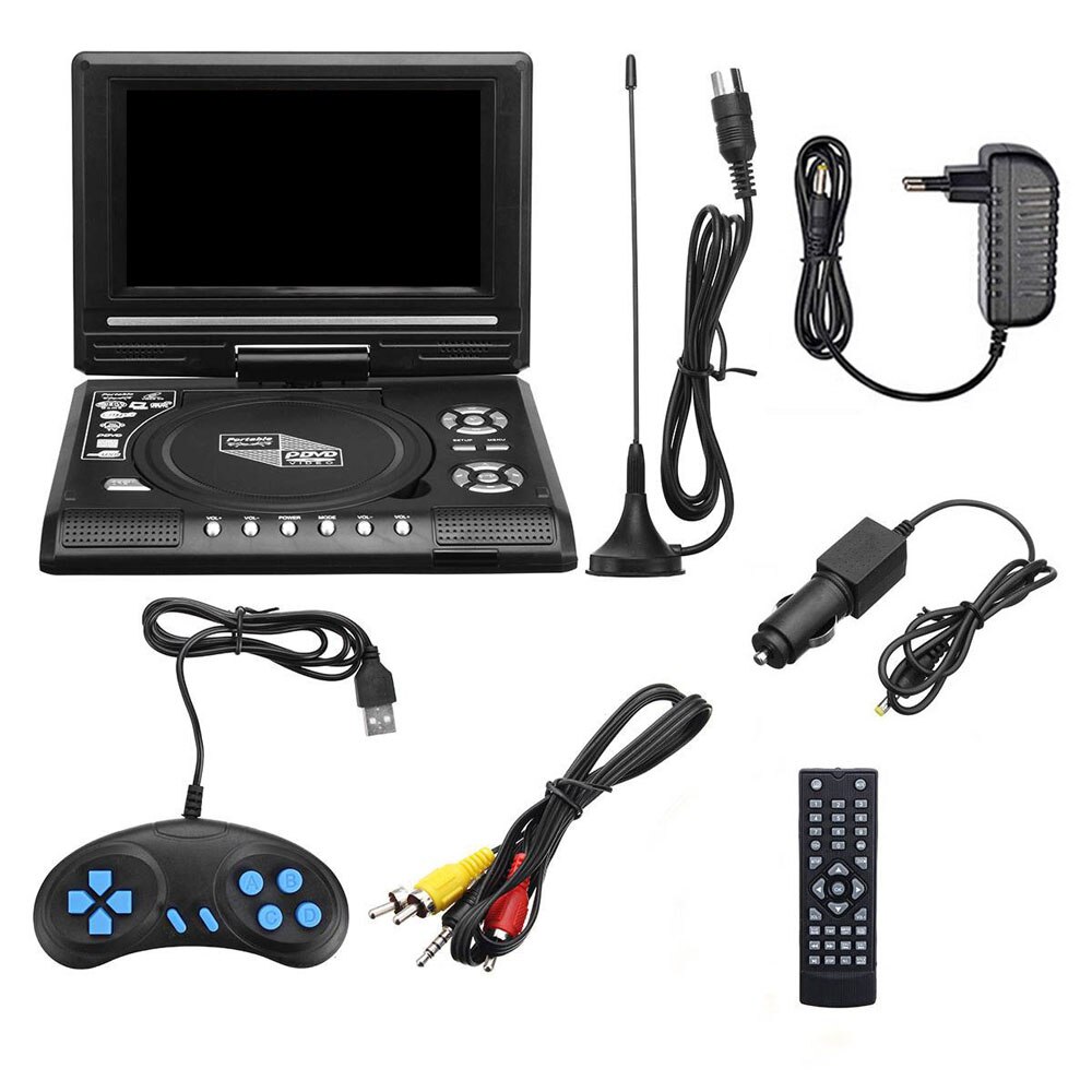 7.8" 16:9 Widescreen 270° Rotatable LCD Screen Home Car TV Portable VCD MP3 Viewer with Game Function Multifunction DVD Player: EU