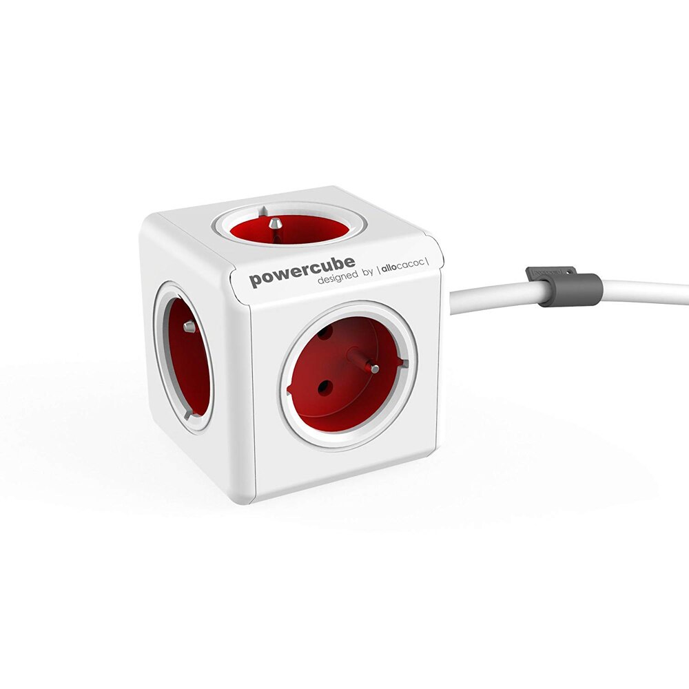Utökat powercube-uttag eu de plug 5 uttag adapter med 1.5m / 3m kablar förlängningsadapter flerväxlat uttag