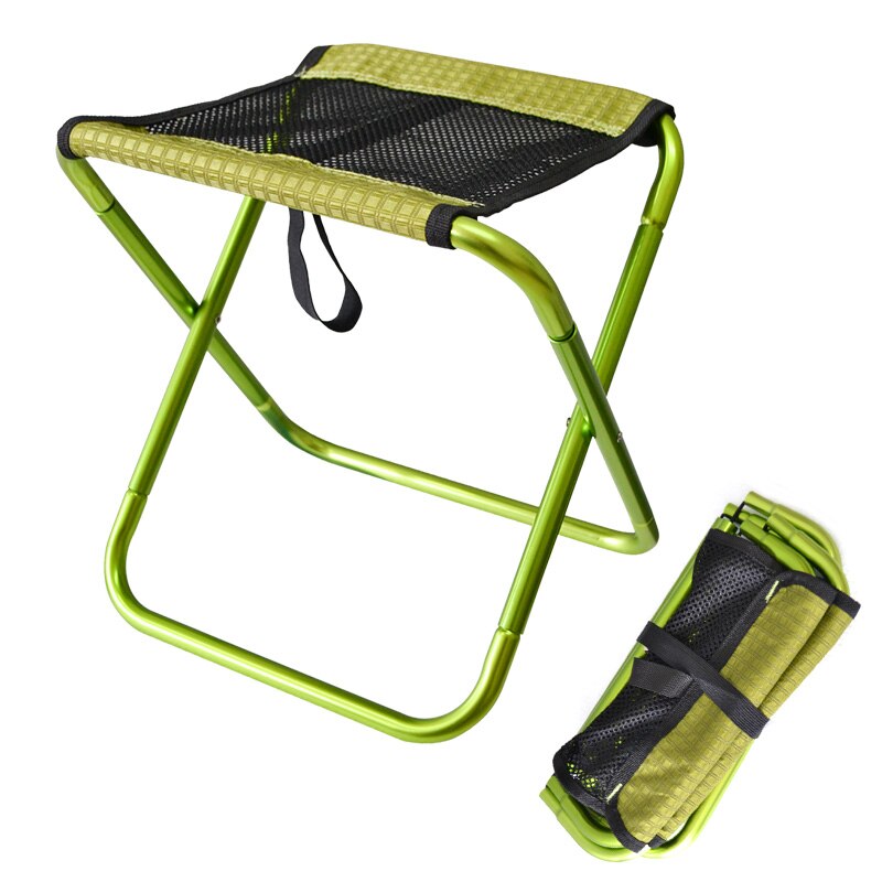 Outdoor Ademend Mesh Opvouwbare Vissen Stoel Ultra Licht Gewicht Draagbare Vouwen Camping Aluminium Picknick Vissen Stoel: Licht Groen