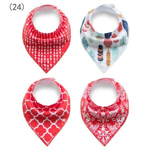 Baby bandana dregla haklappar för dregling och barnsjukdomar 4- pack set för flickor och pojkar: 9