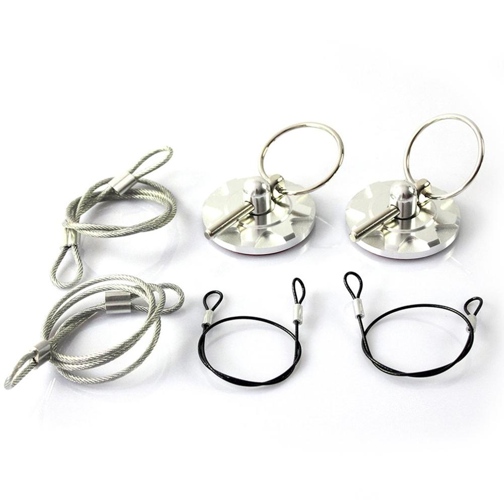 Car modification hood lock high-strength aluminum punch-free racing engin universal quick-release with pole free punching: silver
