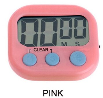 LCD Digital Kitchen Timer Alarm Practical Cooking digital Clock: PINK