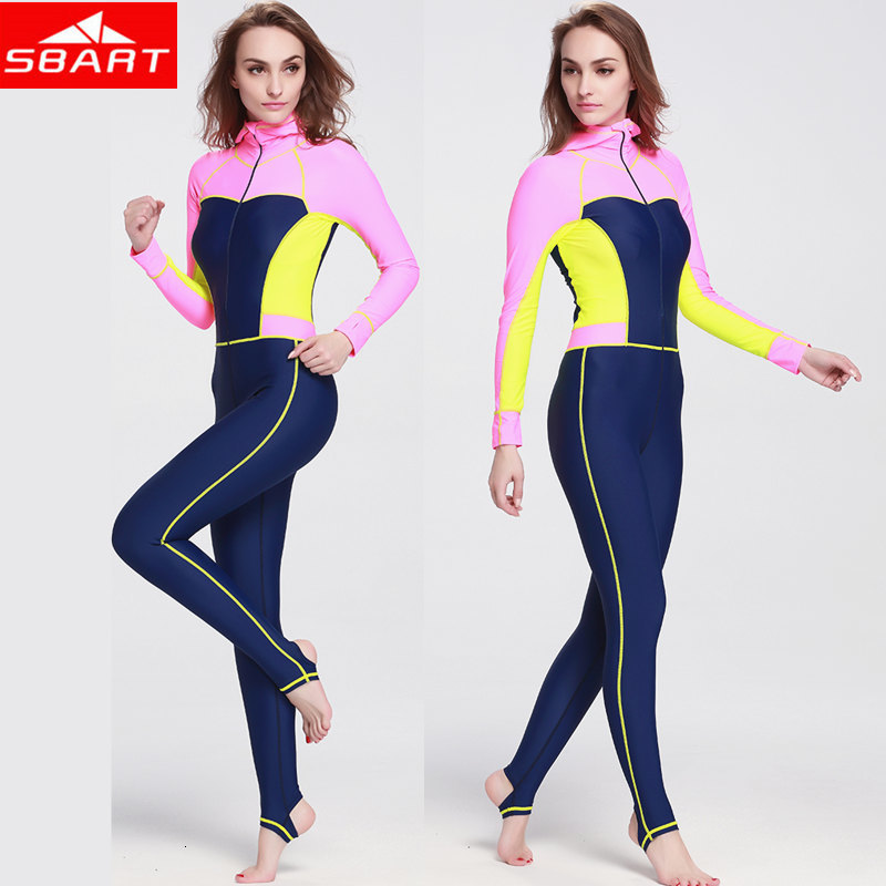 SBART Lycra Vrouwen Wetsuits Lange Mouwen Een Stuk Zwemmen Onderwatervissers Surfen Hooded Duiken Wetsuits Sportkleding Apparatuur