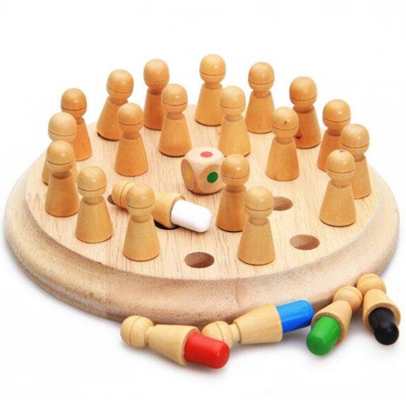 Children Sudoku Chess Beech International Checkers Folding Game Table Toy Learning &amp; Education Puzzle Toy: Wood color