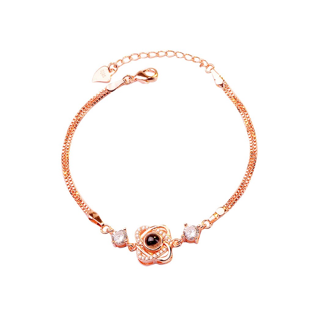 Gold Armbinde Mädchen Neue 100 Sprachen ICH Liebe Sie Valentinstag Speicher Projektion Armbänder Weihnachten