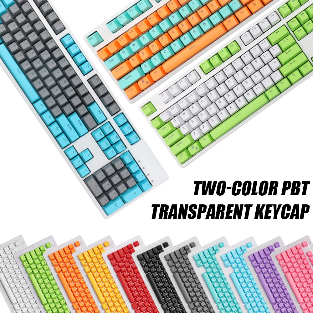 1Set 443*152*30mm Universal PBT 104 Keys Dual-color Backlit Mechanical Keyboard Keycap DIY Keyboard Accessories