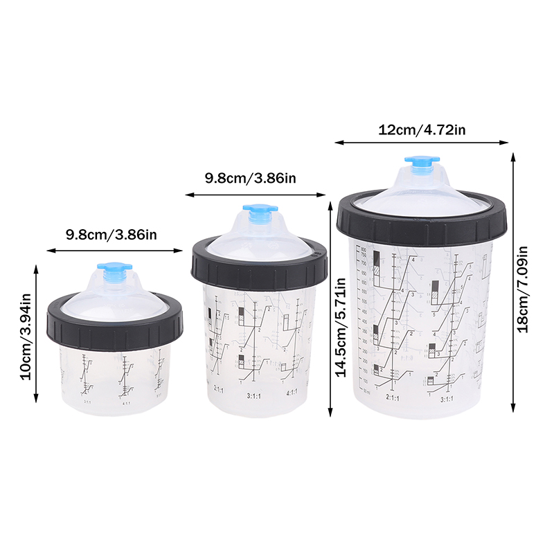 CA 1Pc Verf Spray Cup 180/350/800 ml Plastic Verf Mengbeker Wegwerp Verf Cup Spray Pot Type Quick Cup