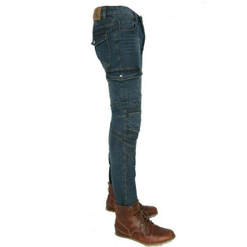 Volero motorpool jes -6 motorsykkel ridebukser løs rett motorsykkel uformelle jeans lokomotiv beskyttende blå bukser