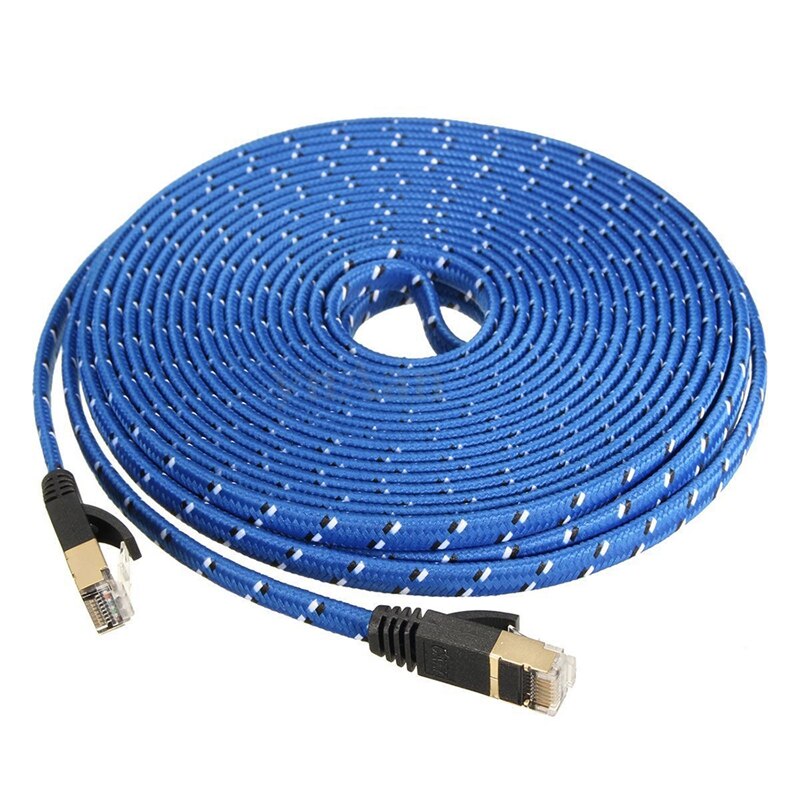 JuicEBitz Red CAT7 Flat Ethernet Cable - RJ45 Slim Network Patch Lead (LOT Available, Read Desc)