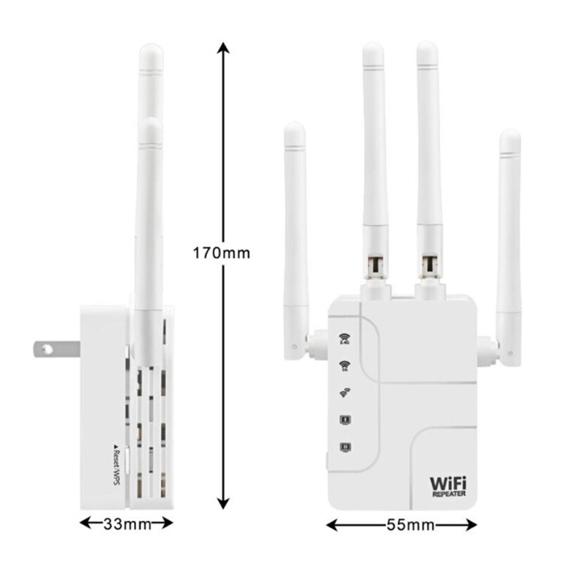 JABS Wifi Extender And Signal Amplifier,Wall-Through Strong Wifi Booster 1200Mbps Dual-Band 2.4/5G Wireless Repeater,US PLUG