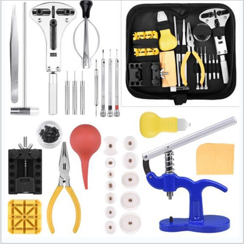187 stücke Professionelle Uhr Reparatur Werkzeug Kit Uhr Link Pin Remover Fall Opener Pry Frühling Bar Remover Horlogemaker Gereed Reparatur: 52pcs