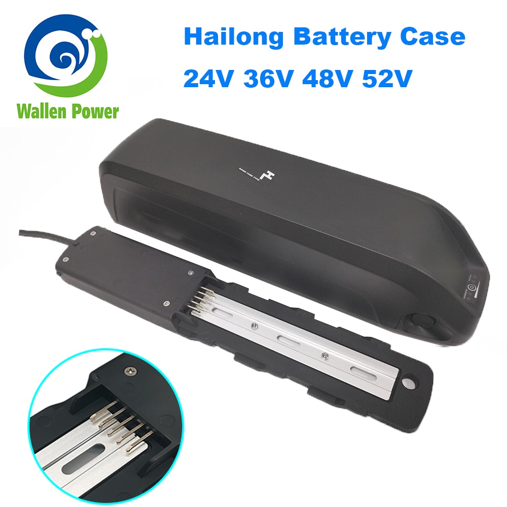 Hailong 1 ebike batterier tom æske 24v 36v 48v 52v nedrør 56 stk 18650 celler elektrisk cykel batteri etui