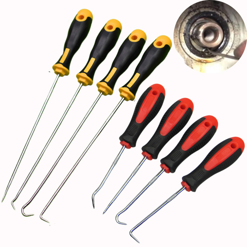 Juego de destornilladores para sello de aceite de vehículo, herramienta de extracción de junta tórica, extractor de juntas, juego de herramientas de extracción larga, selección y gancho para coche, 4 Uds.