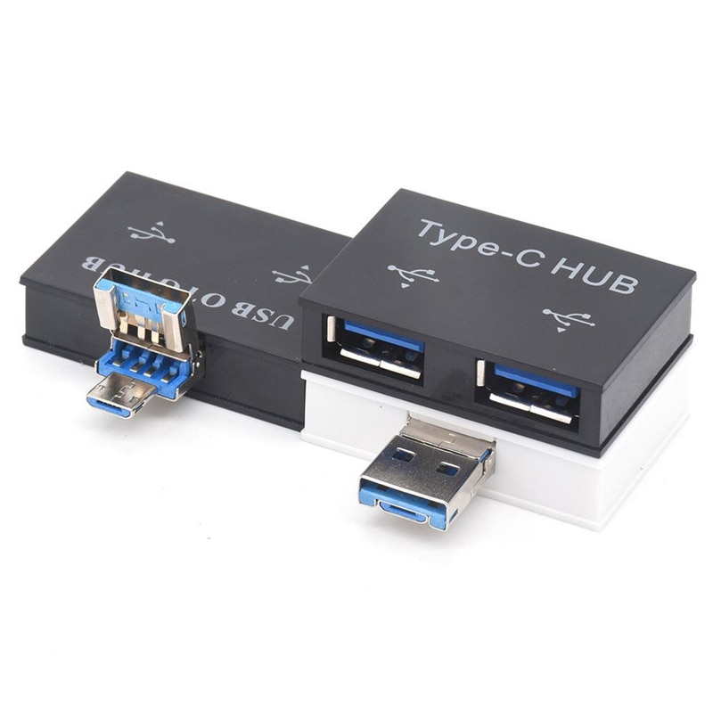 Mini usb hub usb 2.0 2 port hub usb laturi 2 in 1 otg hub kannettava tietokone micro usb adapteri latausportti android-älypuhelimen tietokoneelle