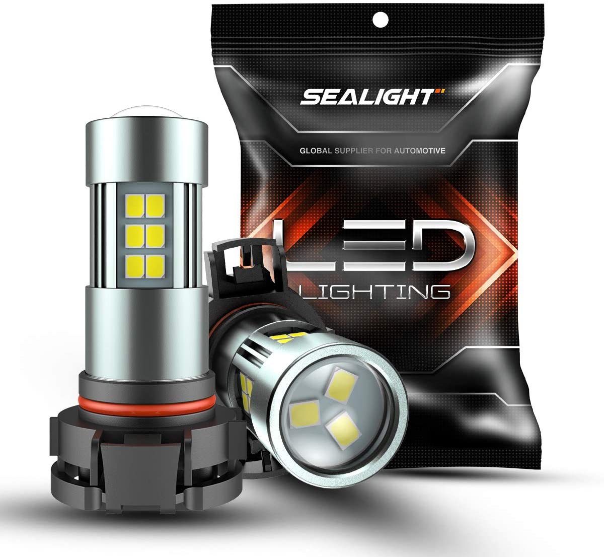 Sealight 2Pcs 5202 Led Mistlichten Bollen Wit 6000K Dagrijverlichting 2504/H16 Type 1PSX24W/9009 27 Smd Chips Licht