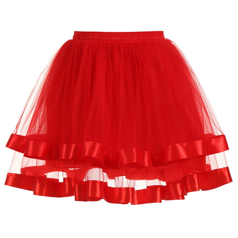 Korte onderrokken voor ballet trouwjurk avond onderrok twee lagen tule tutu rokken met lintrand crinoline voor volwassenen