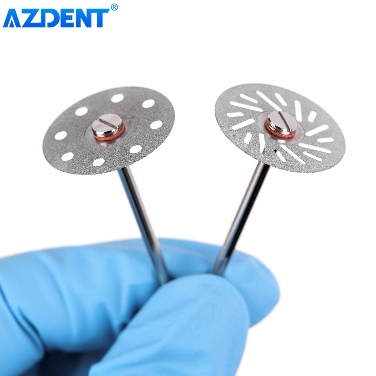 AZDENT 11 Sizes Dental Lab Diamond Disc 0.20mm Ultra-thin Double Side Grit Disk Cutting Tool Dia 22mm Polisher Dentistry Dentist