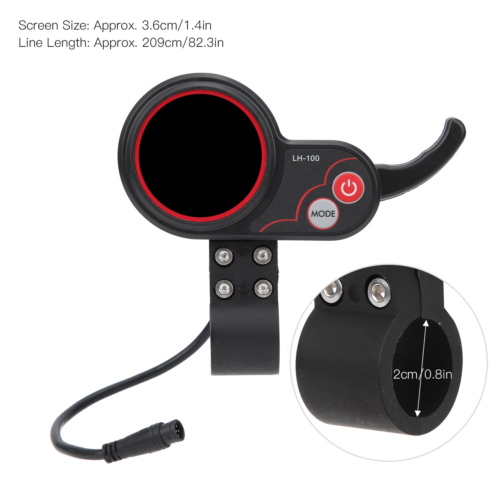 LCD-LH100 24V/36V/48V/60V E-bike Display Thumb Throttle 2 in 1 Dashboard Control Panel for Electric Bike Bicycle Scooter E-bike