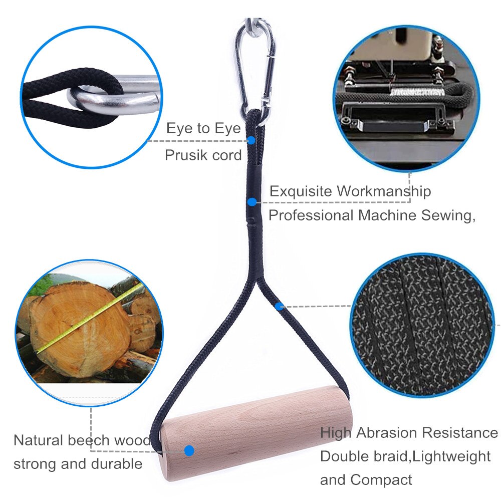 1 Pair Wooden Pull Up Grips Climbing Hold Grips Gym Handles Cable Machine Attachments for Chin Up Rock Climbing Bouldering