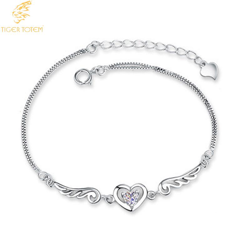 Hart Zirkoon Stone Angel Hollow Wings Armbanden Mode-sieraden Parkling Paars Wit Klassieke Romantische Zomer Party Liefhebbers