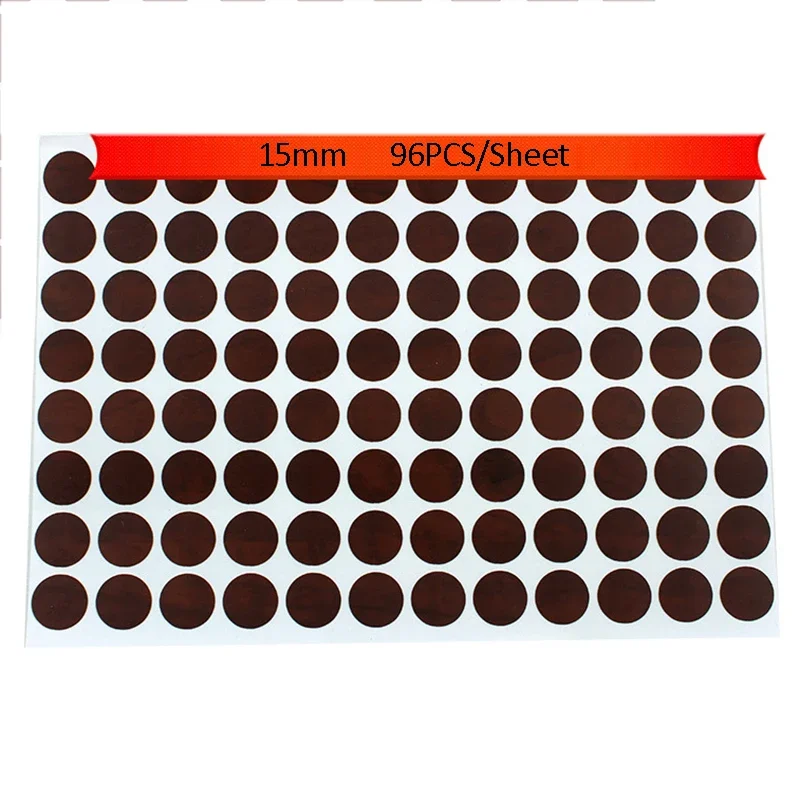 96 stuks 15 mm houten meubilair zelfklevende schroefdop cover gat stickers hout ambachtelijke bureau kast lade kunst sticker ornament